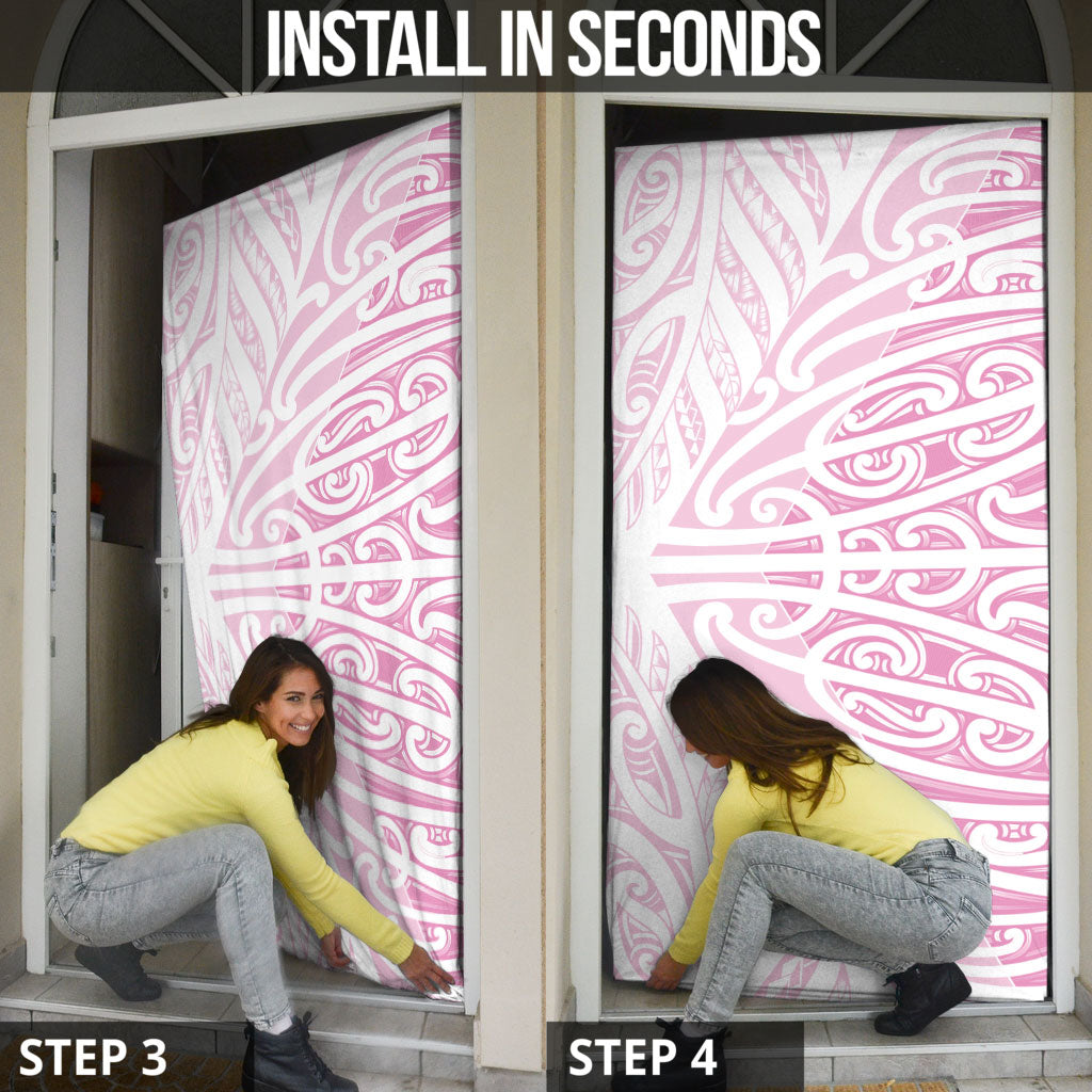 Pink New Zealand Puhoro Maori Tattoo Door Cover LT14 - Polynesian Pride