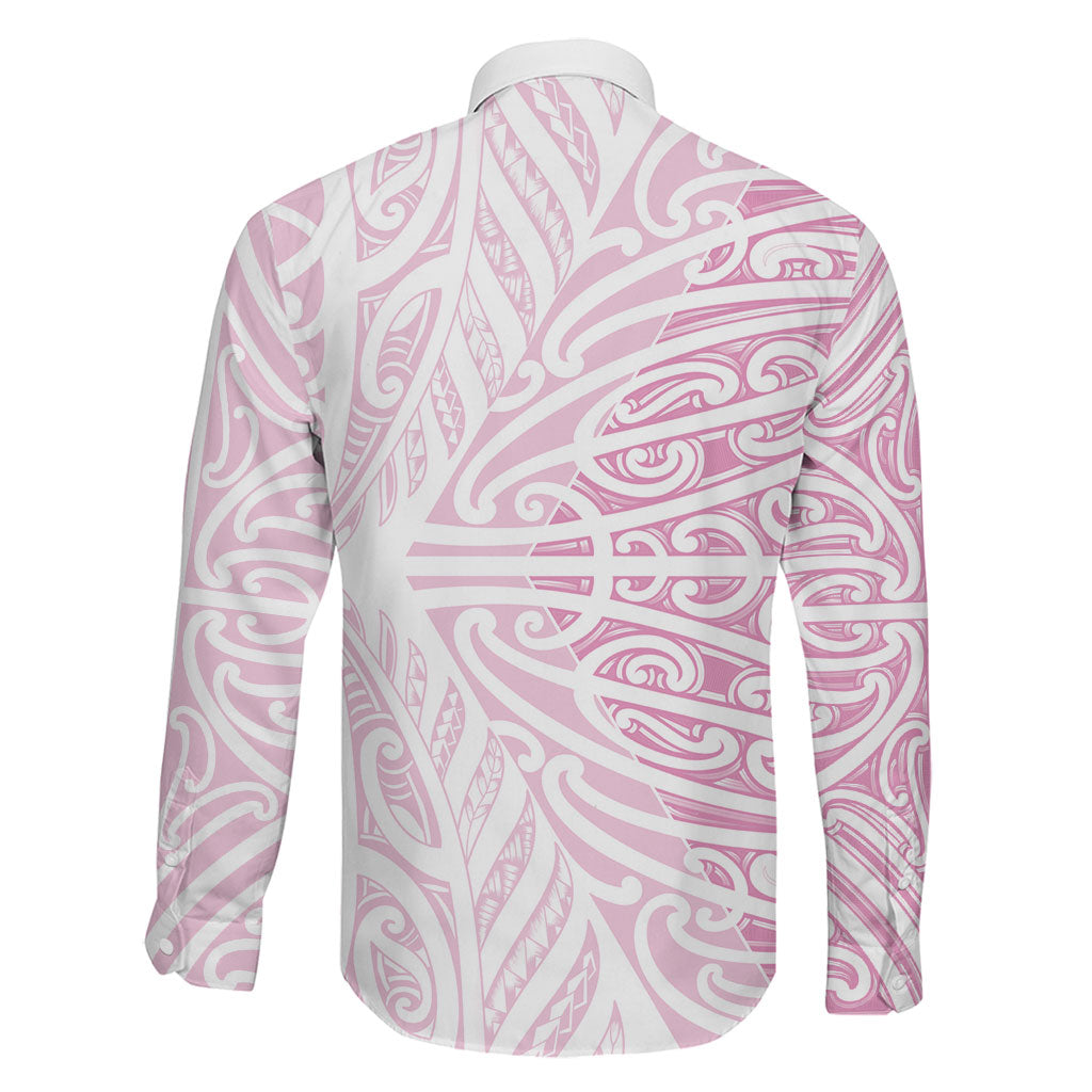 Pink New Zealand Puhoro Maori Tattoo Family Matching Summer Maxi Dress and Hawaiian Shirt LT14 - Polynesian Pride
