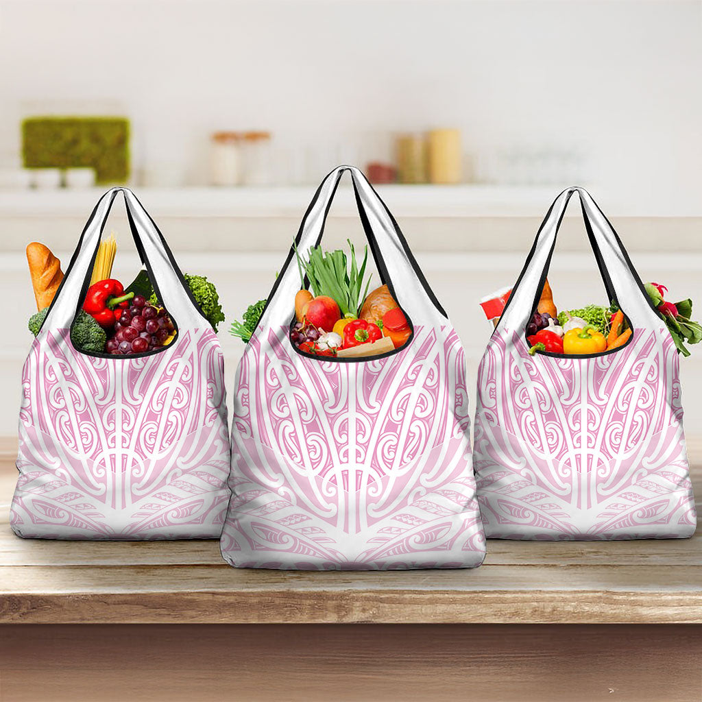 Pink New Zealand Puhoro Maori Tattoo Grocery Bag LT14 3-pack One Size Pink - Polynesian Pride