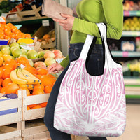 Pink New Zealand Puhoro Maori Tattoo Grocery Bag LT14 - Polynesian Pride