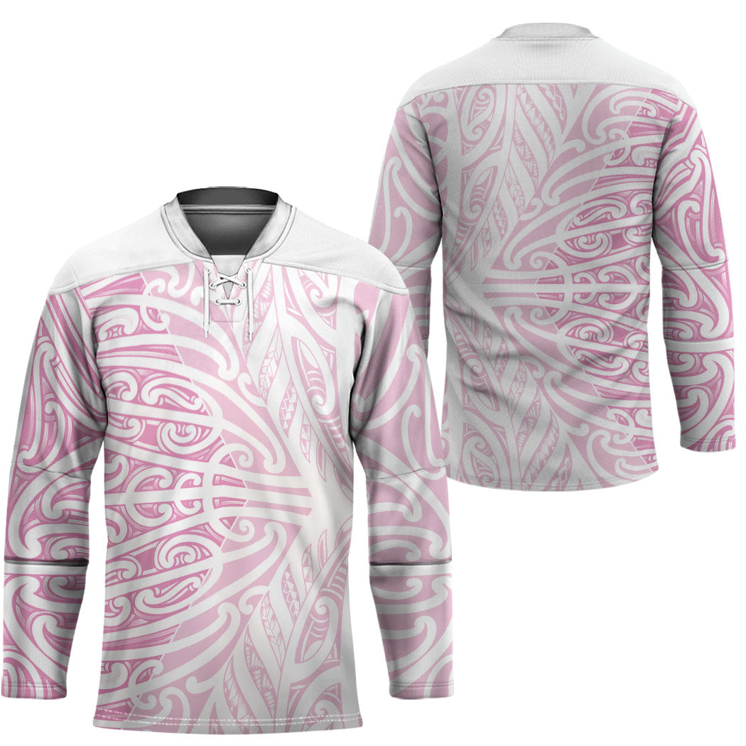 Pink New Zealand Puhoro Maori Tattoo Hockey Jersey LT14 - Polynesian Pride