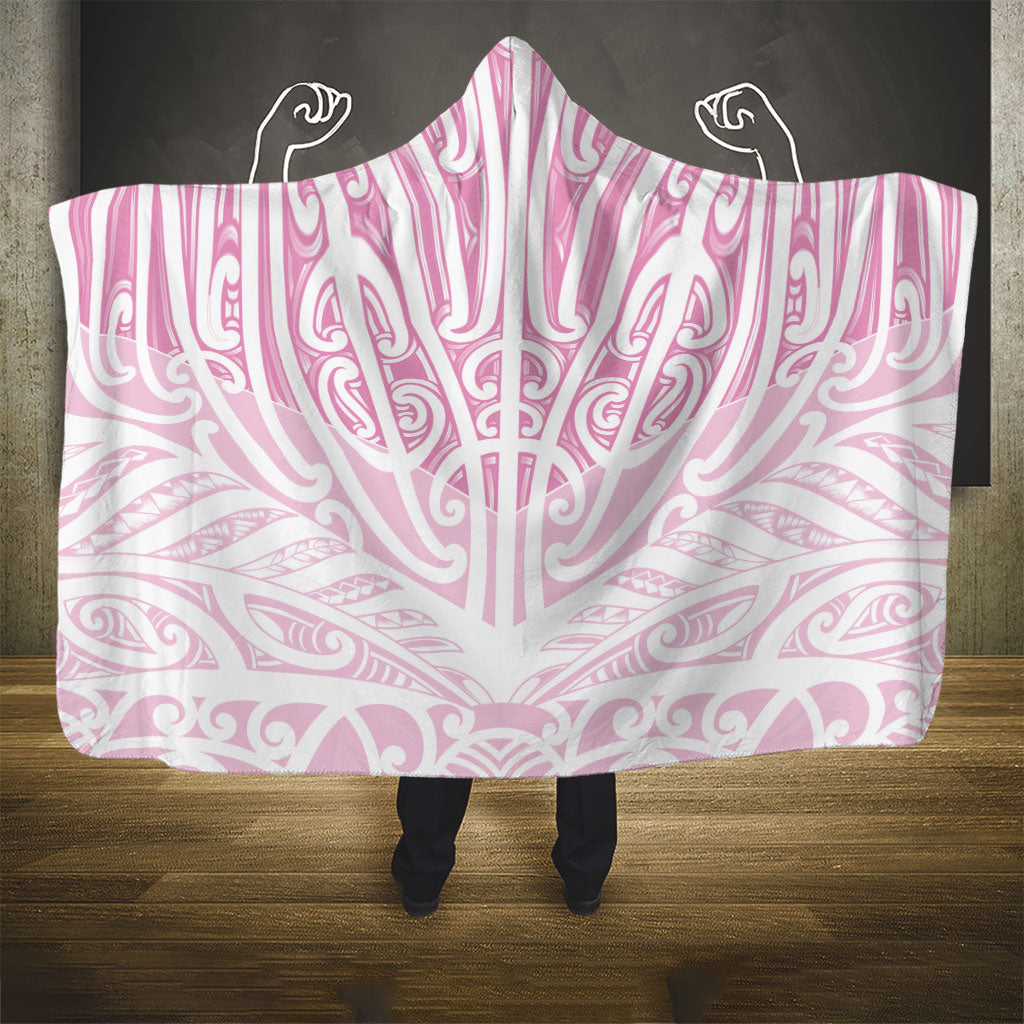 Pink New Zealand Puhoro Maori Tattoo Hooded Blanket LT14 - Polynesian Pride