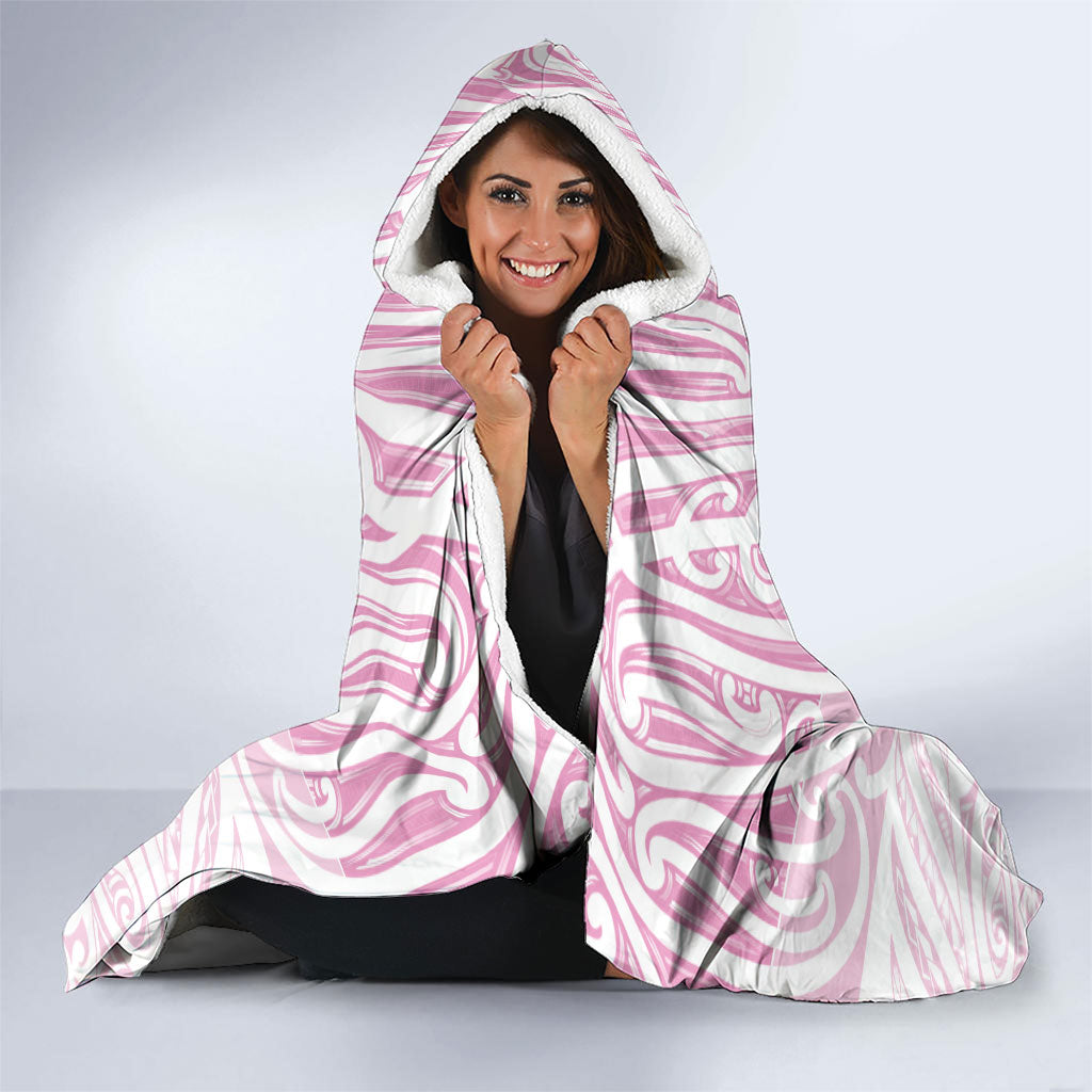 Pink New Zealand Puhoro Maori Tattoo Hooded Blanket LT14 - Polynesian Pride