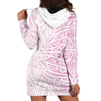 Pink New Zealand Puhoro Maori Tattoo Hoodie Dress LT14 - Polynesian Pride