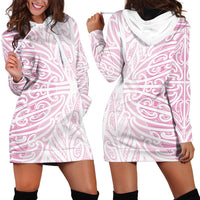 Pink New Zealand Puhoro Maori Tattoo Hoodie Dress LT14 - Polynesian Pride