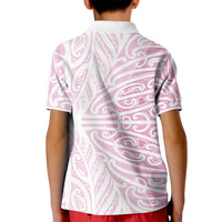 Pink New Zealand Puhoro Maori Tattoo Kid Polo Shirt LT14 - Polynesian Pride