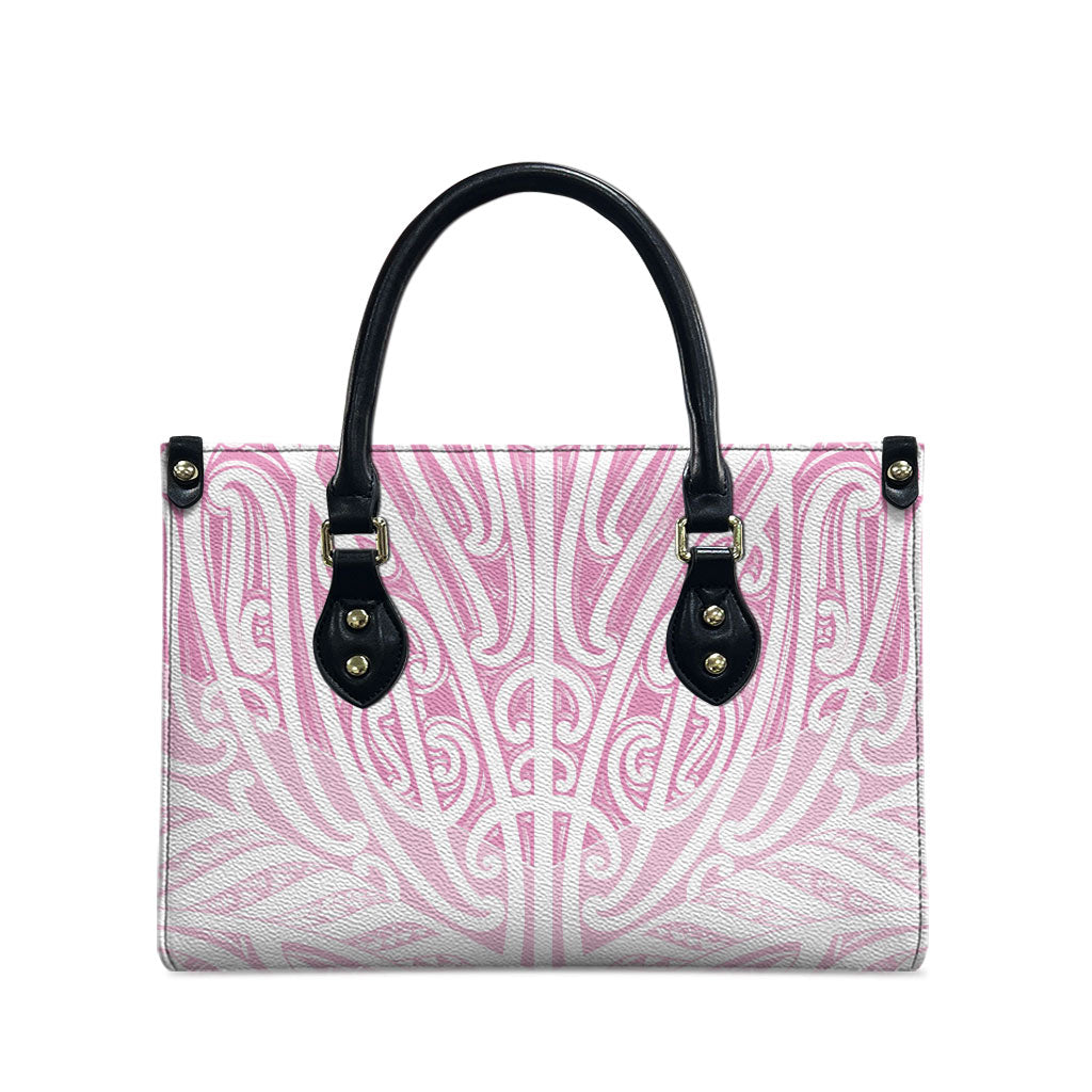 Pink New Zealand Puhoro Maori Tattoo Leather Bag LT14 - Polynesian Pride