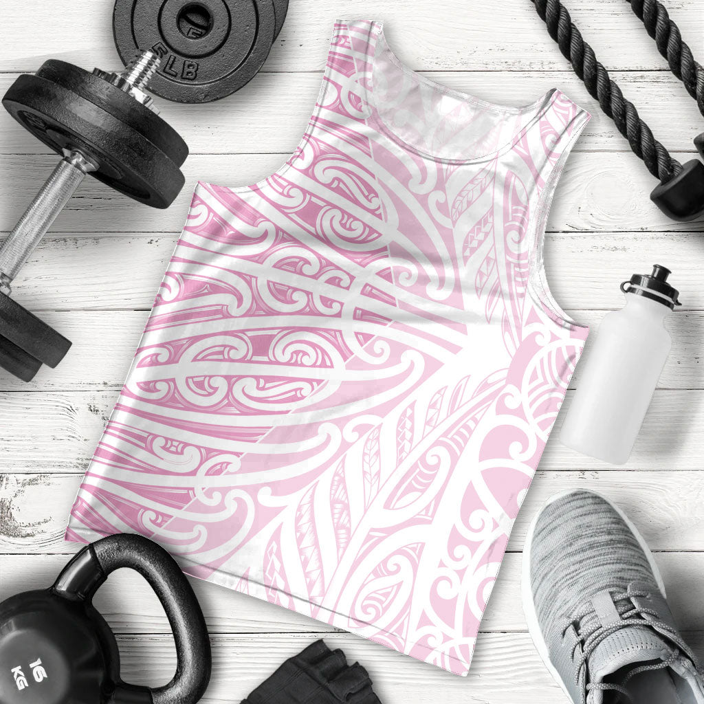 Pink New Zealand Puhoro Maori Tattoo Men Tank Top LT14 - Polynesian Pride