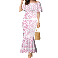 Pink New Zealand Puhoro Maori Tattoo Mermaid Dress LT14 Women Pink - Polynesian Pride
