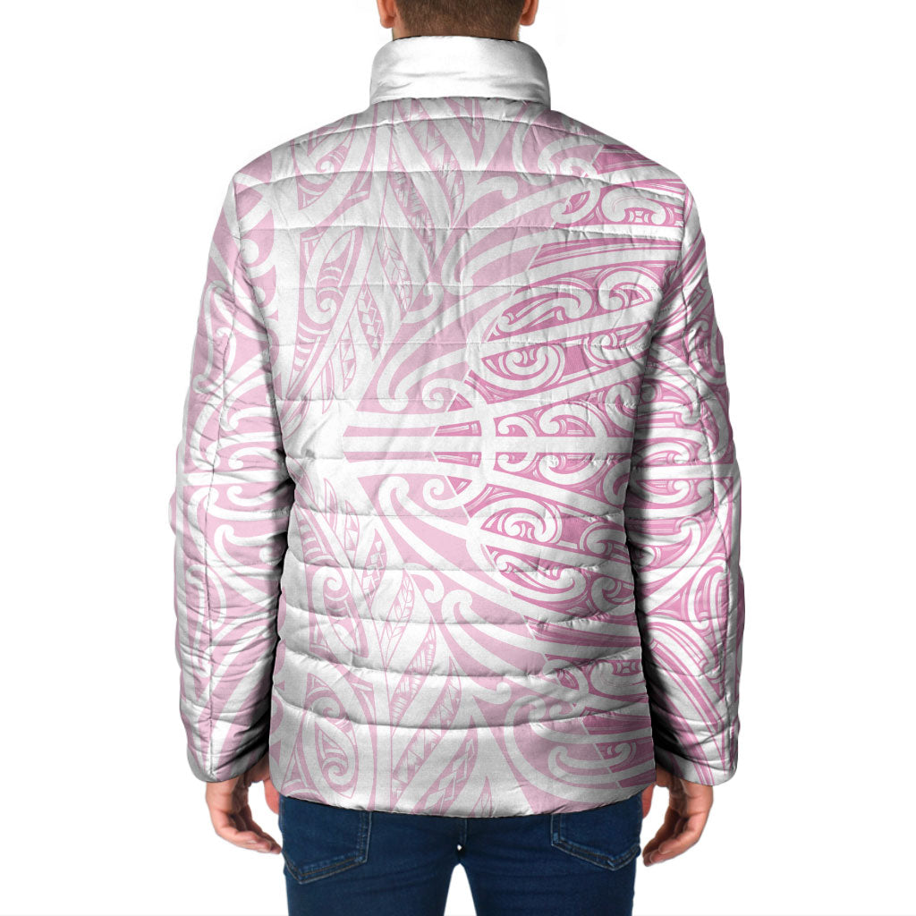Pink New Zealand Puhoro Maori Tattoo Padded Jacket LT14 - Polynesian Pride