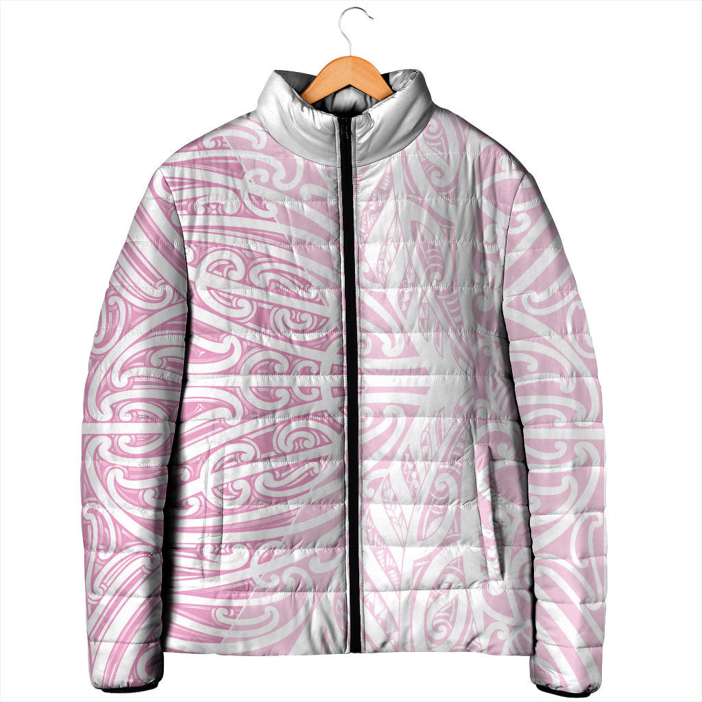 Pink New Zealand Puhoro Maori Tattoo Padded Jacket LT14 - Polynesian Pride