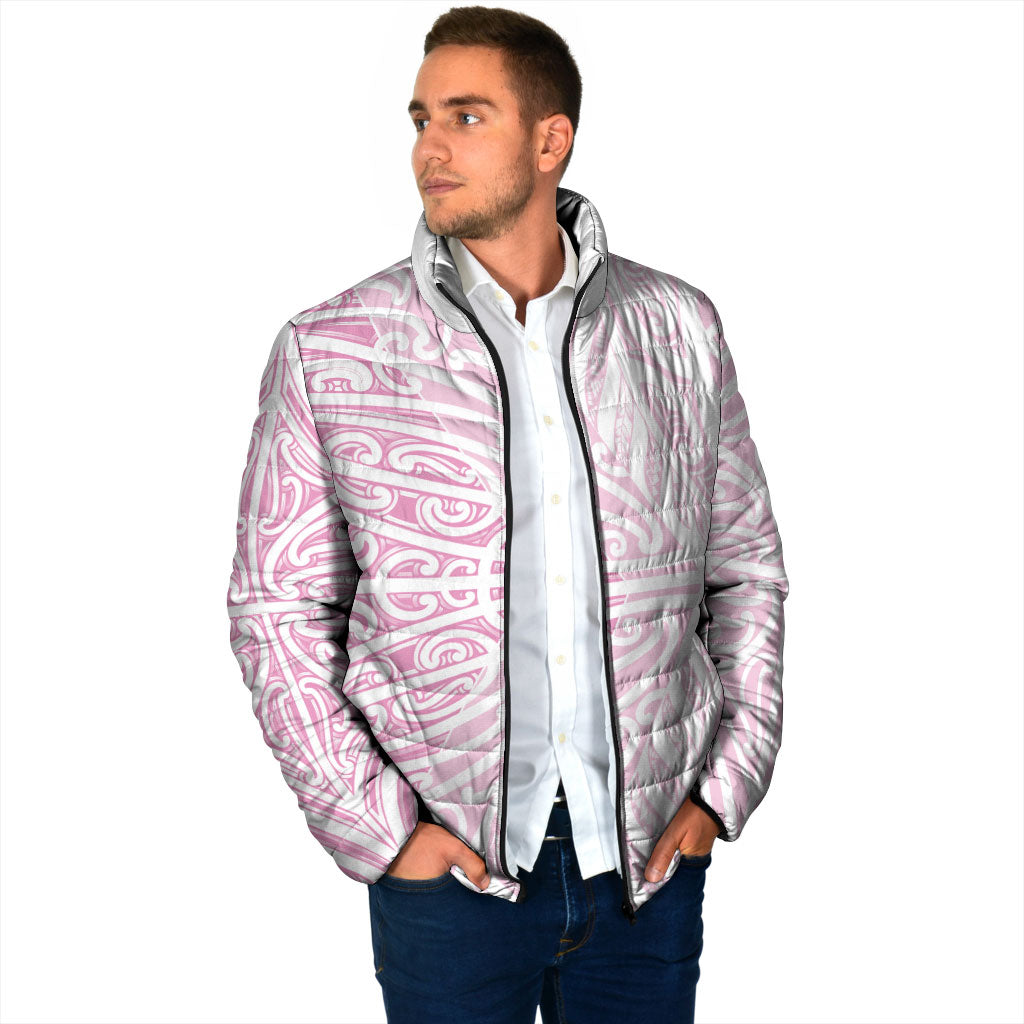 Pink New Zealand Puhoro Maori Tattoo Padded Jacket LT14 - Polynesian Pride