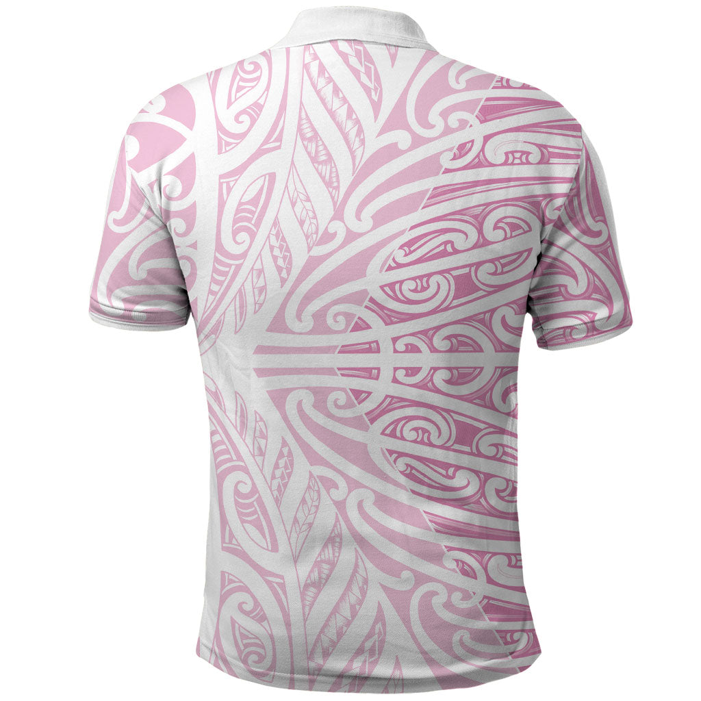 Pink New Zealand Puhoro Maori Tattoo Polo Shirt LT14 - Polynesian Pride
