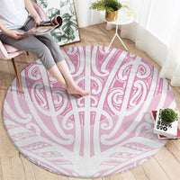 Pink New Zealand Puhoro Maori Tattoo Round Carpet LT14 - Polynesian Pride