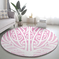 Pink New Zealand Puhoro Maori Tattoo Round Carpet LT14 - Polynesian Pride