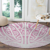 Pink New Zealand Puhoro Maori Tattoo Round Carpet LT14 - Polynesian Pride