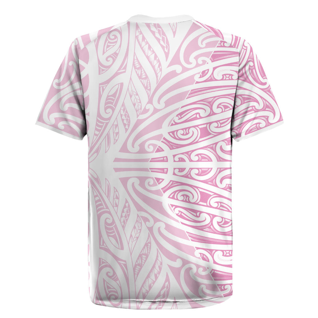 Pink New Zealand Puhoro Maori Tattoo Rugby Jersey LT14 - Polynesian Pride