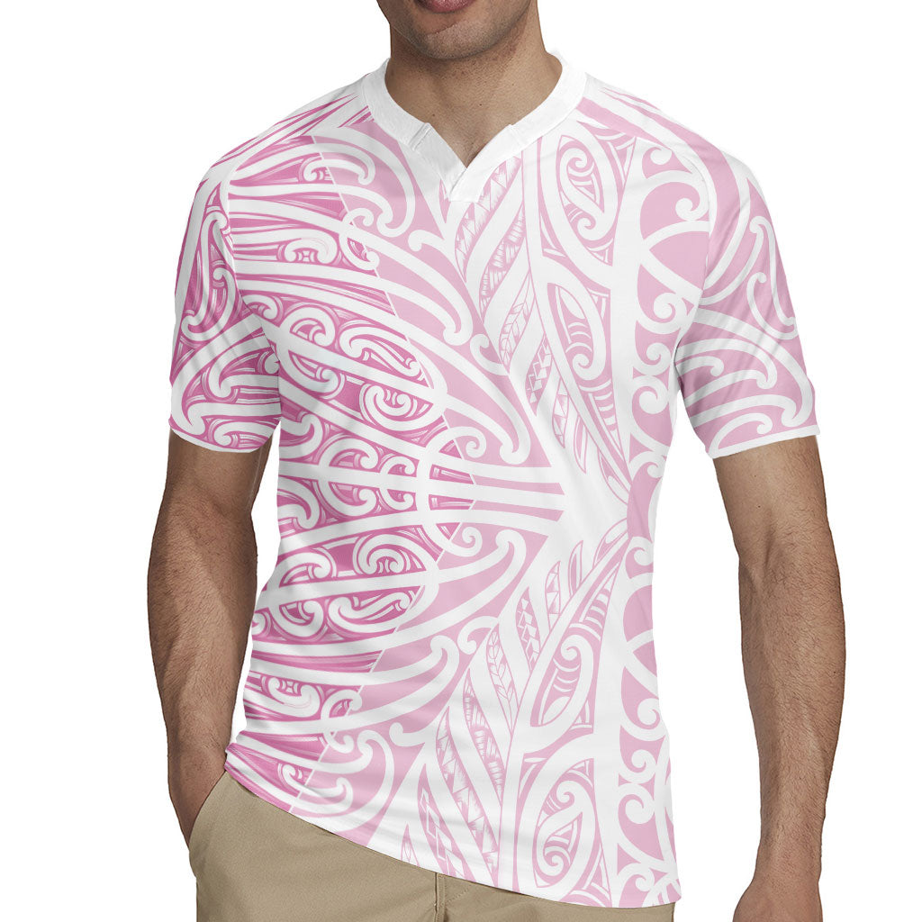 Pink New Zealand Puhoro Maori Tattoo Rugby Jersey LT14 - Polynesian Pride
