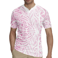 Pink New Zealand Puhoro Maori Tattoo Rugby Jersey LT14 - Polynesian Pride