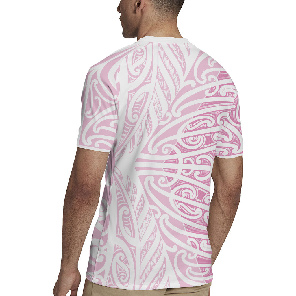 Pink New Zealand Puhoro Maori Tattoo Rugby Jersey LT14 - Polynesian Pride