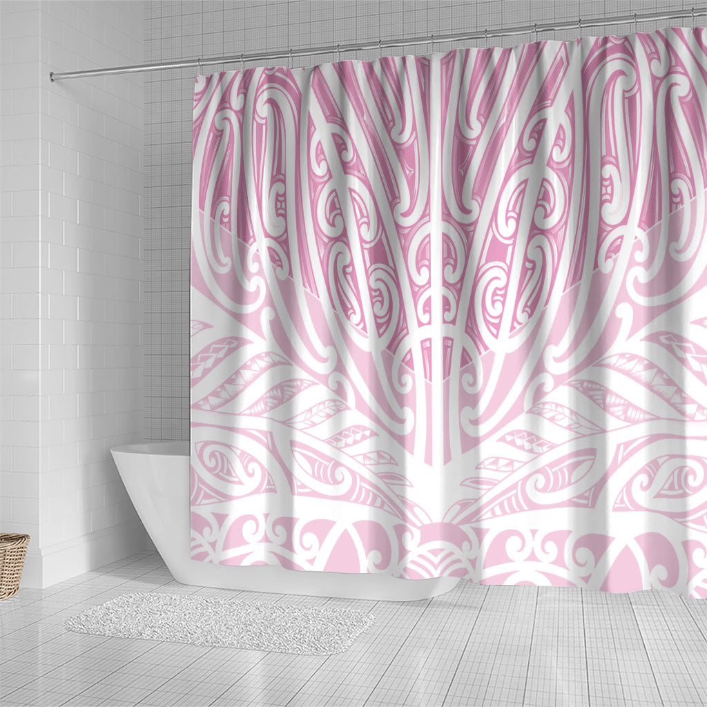 Pink New Zealand Puhoro Maori Tattoo Shower Curtain LT14 - Polynesian Pride