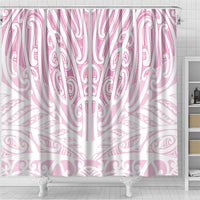 Pink New Zealand Puhoro Maori Tattoo Shower Curtain LT14 - Polynesian Pride