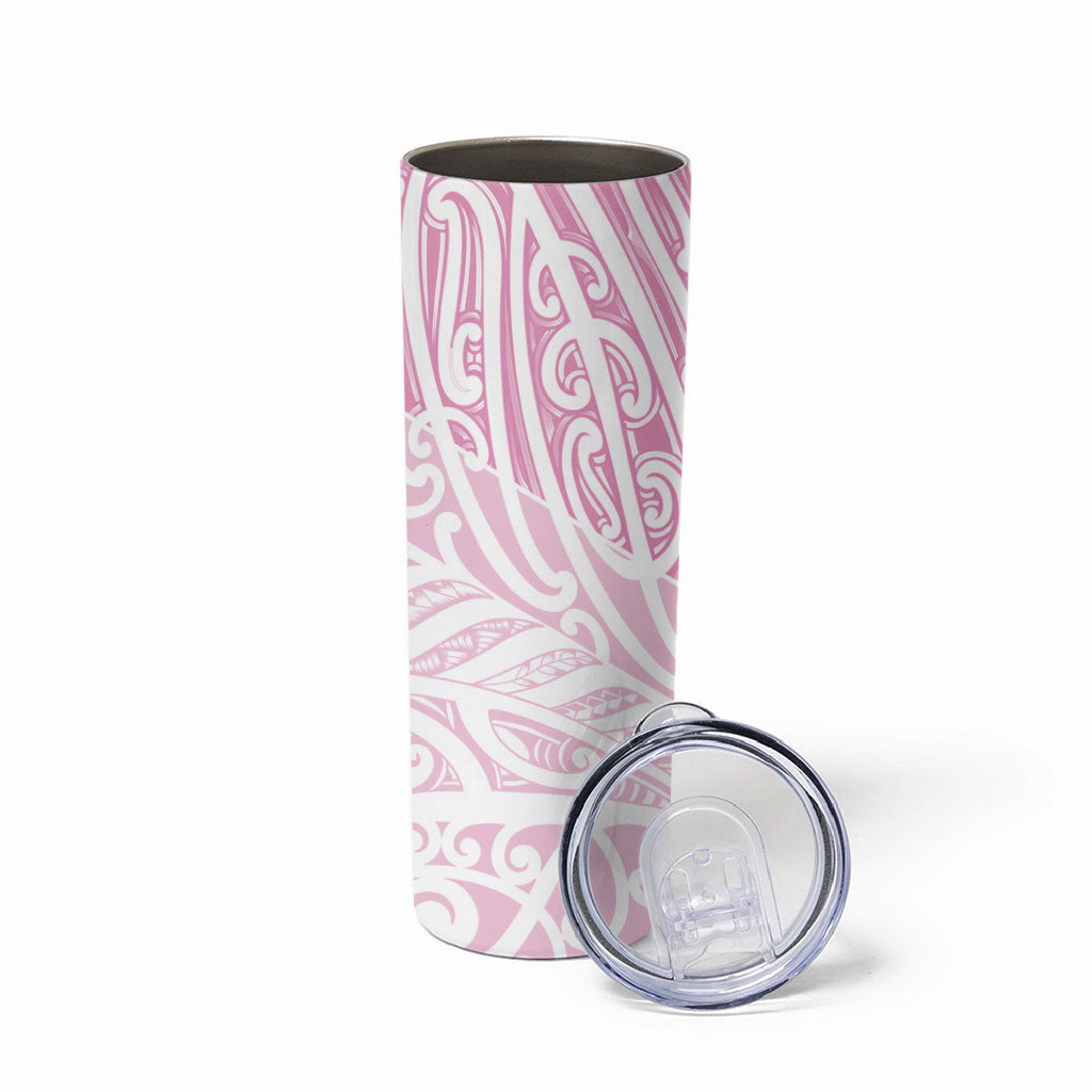 Pink New Zealand Puhoro Maori Tattoo Skinny Tumbler LT14 - Polynesian Pride