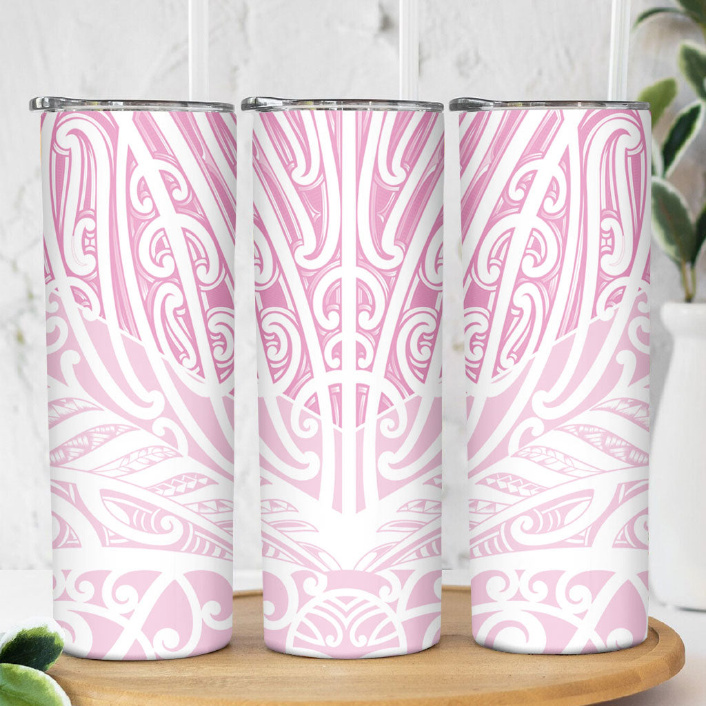 Pink New Zealand Puhoro Maori Tattoo Skinny Tumbler LT14 - Polynesian Pride