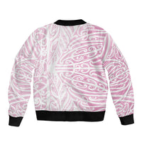 Pink New Zealand Puhoro Maori Tattoo Sleeve Zip Bomber Jacket LT14 - Polynesian Pride