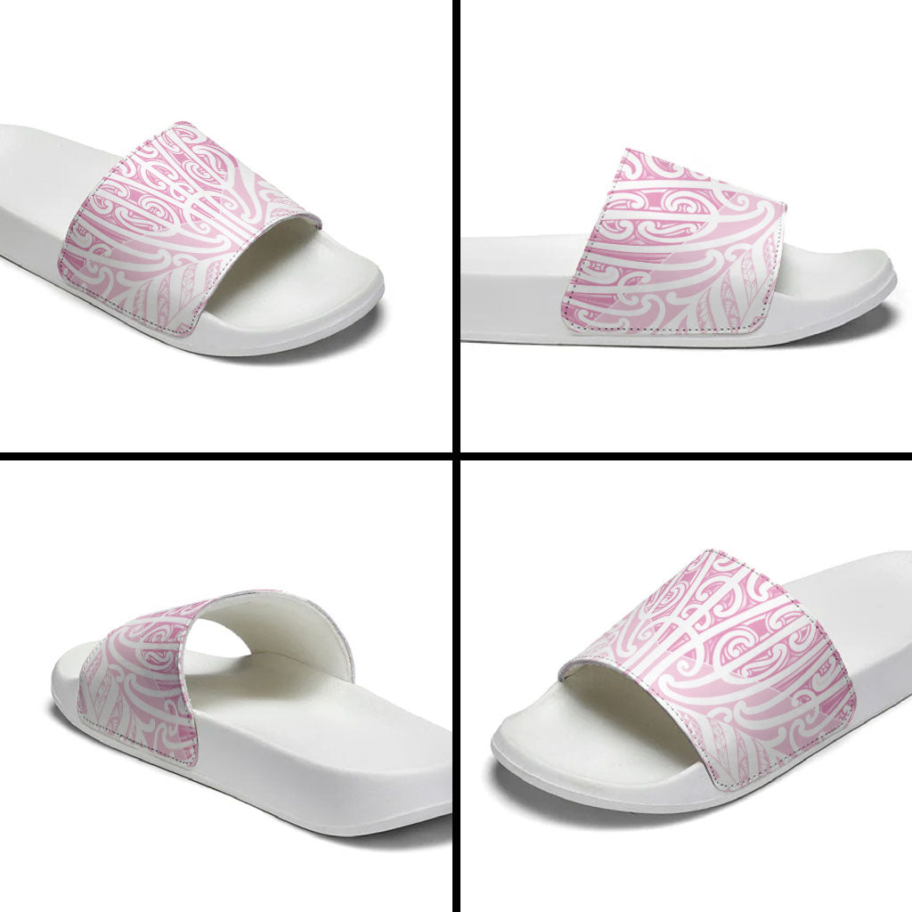 Pink New Zealand Puhoro Maori Tattoo Slide Sandals LT14 - Polynesian Pride