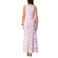 Pink New Zealand Puhoro Maori Tattoo Tank Maxi Dress LT14 - Polynesian Pride