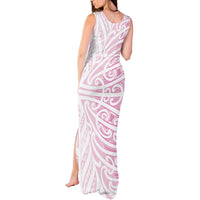 Pink New Zealand Puhoro Maori Tattoo Tank Maxi Dress LT14 - Polynesian Pride