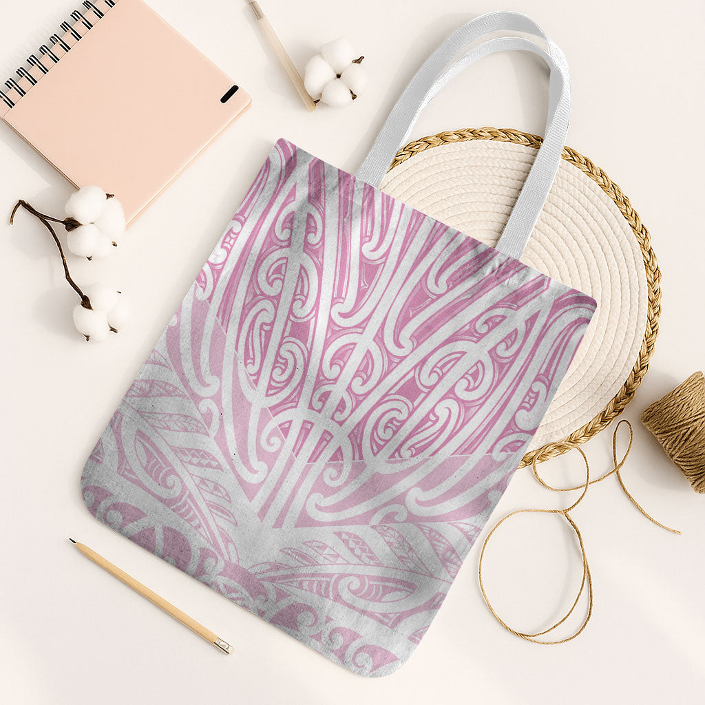 Pink New Zealand Puhoro Maori Tattoo Tote Bag LT14 White Strap One Size Pink - Polynesian Pride