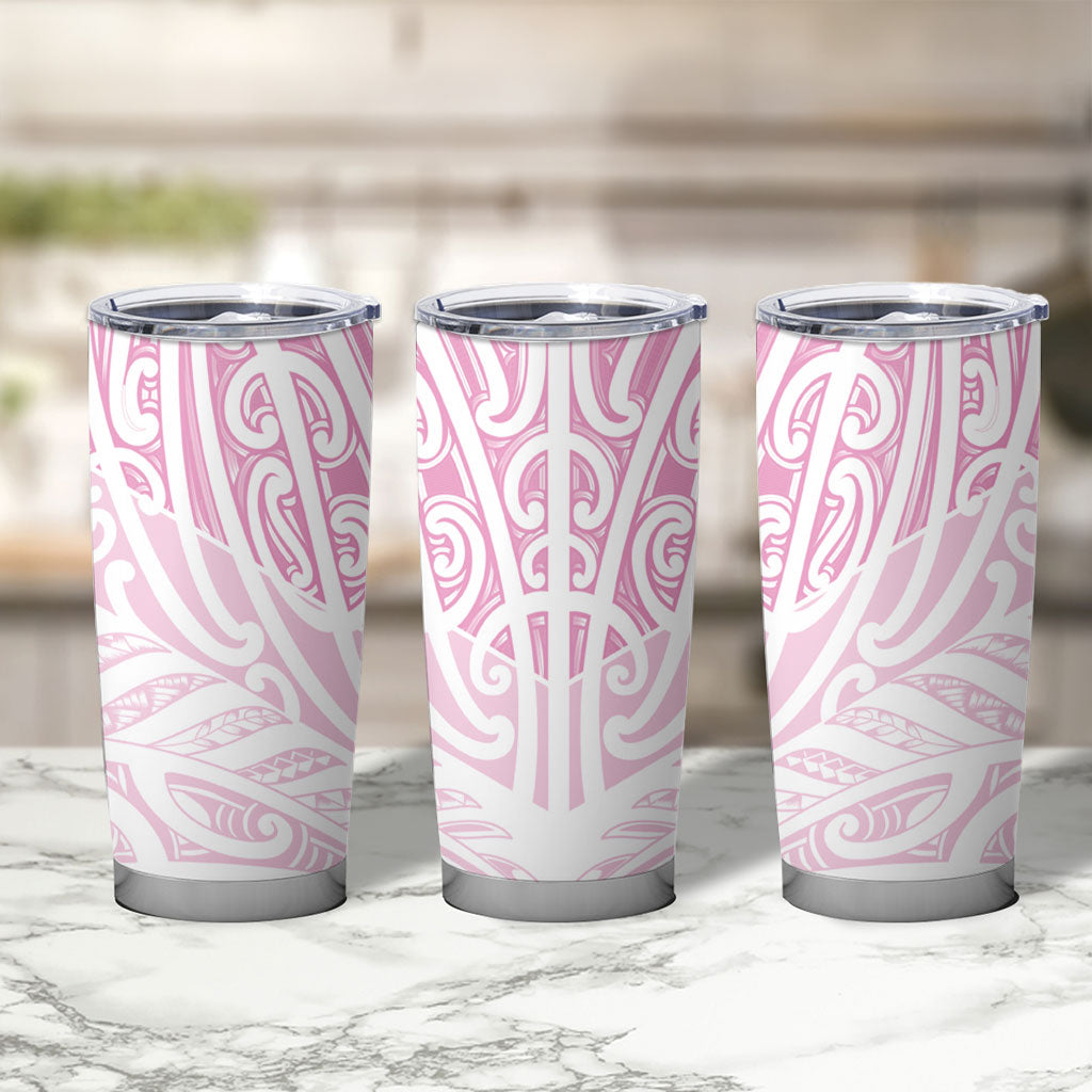 Pink New Zealand Puhoro Maori Tattoo Tumbler Cup LT14 - Polynesian Pride