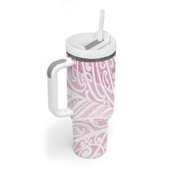 Pink New Zealand Puhoro Maori Tattoo Tumbler With Handle LT14 - Polynesian Pride