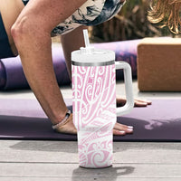 Pink New Zealand Puhoro Maori Tattoo Tumbler With Handle LT14 - Polynesian Pride
