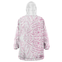 Pink New Zealand Puhoro Maori Tattoo Wearable Blanket Hoodie LT14 - Polynesian Pride