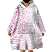 Pink New Zealand Puhoro Maori Tattoo Wearable Blanket Hoodie LT14 - Polynesian Pride