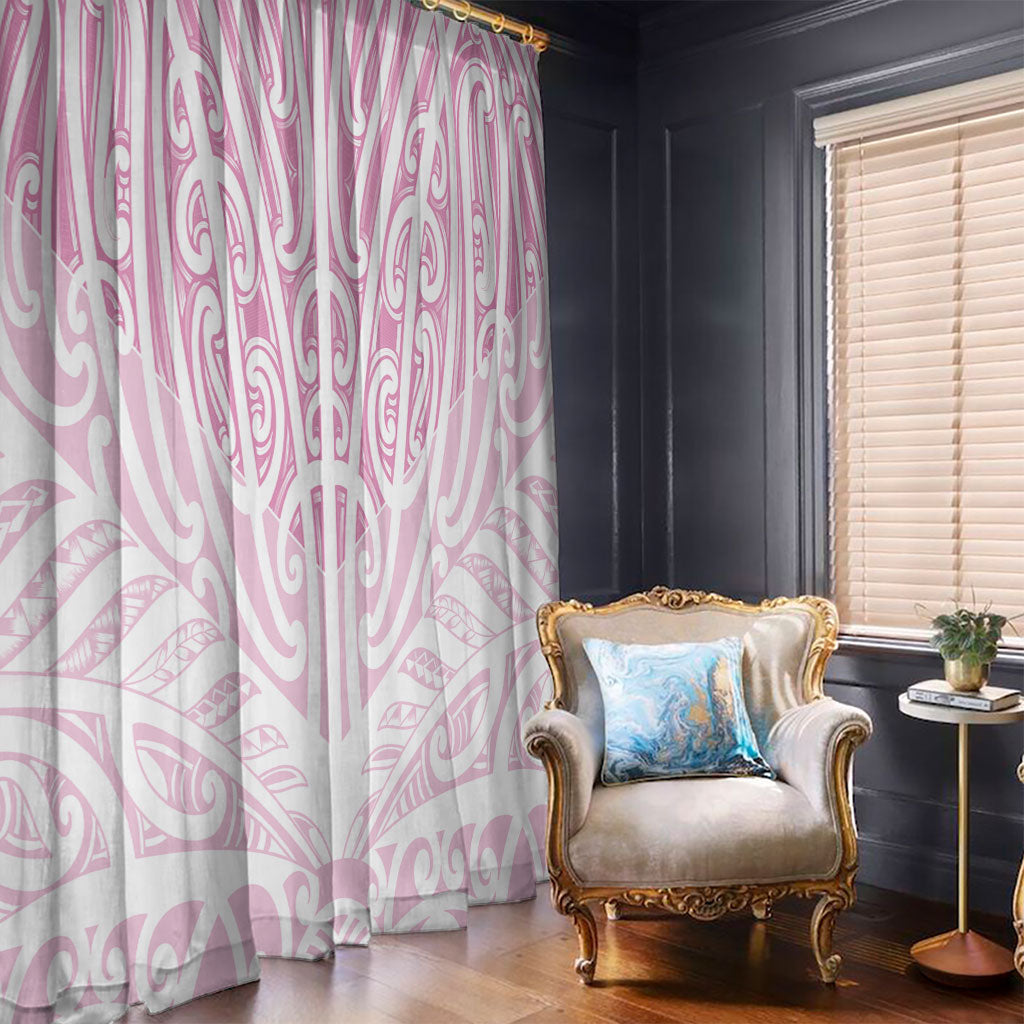 Pink New Zealand Puhoro Maori Tattoo Window Curtain LT14 - Polynesian Pride