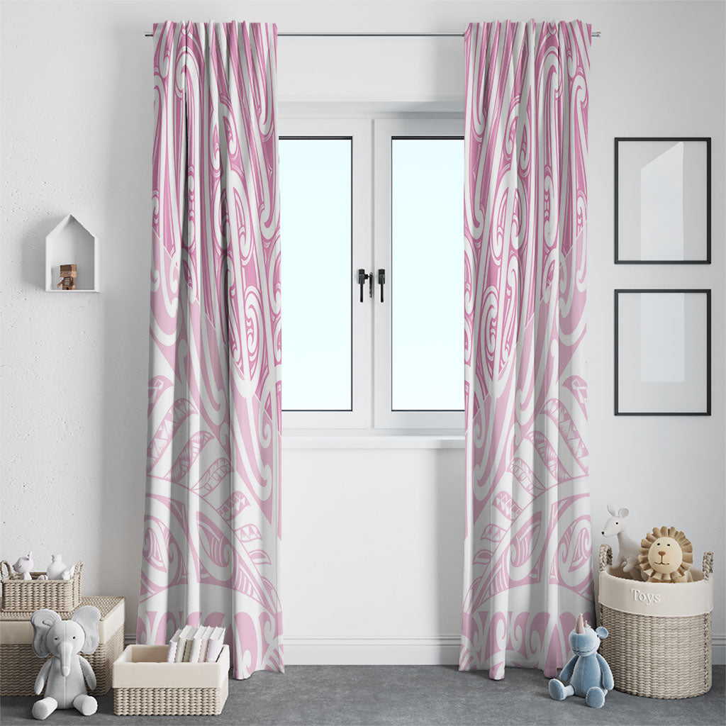 Pink New Zealand Puhoro Maori Tattoo Window Curtain LT14 - Polynesian Pride
