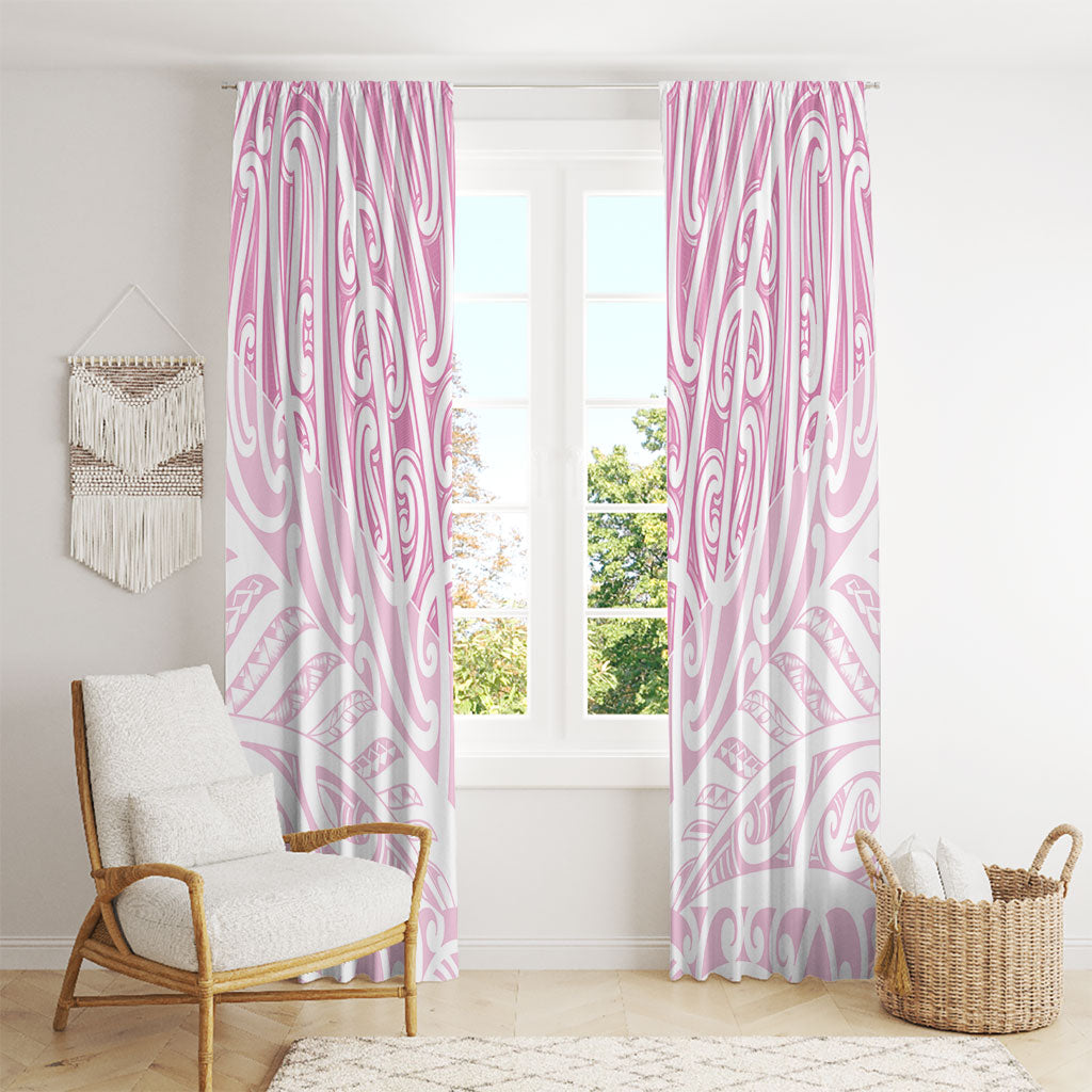 Pink New Zealand Puhoro Maori Tattoo Window Curtain LT14 - Polynesian Pride