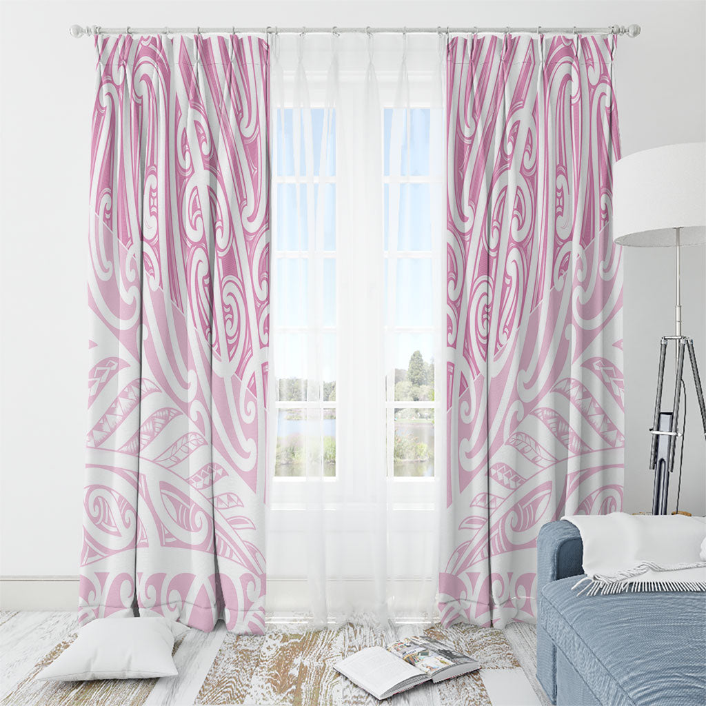 Pink New Zealand Puhoro Maori Tattoo Window Curtain LT14 - Polynesian Pride