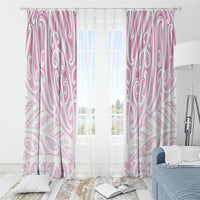 Pink New Zealand Puhoro Maori Tattoo Window Curtain LT14 - Polynesian Pride