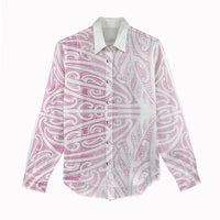 Pink New Zealand Puhoro Maori Tattoo Women Casual Shirt LT14 - Polynesian Pride