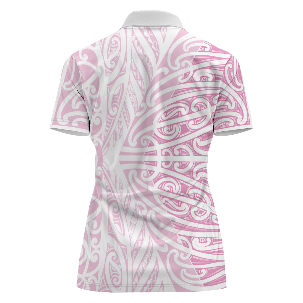 Pink New Zealand Puhoro Maori Tattoo Women Polo Shirt LT14 - Polynesian Pride