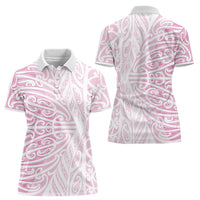 Pink New Zealand Puhoro Maori Tattoo Women Polo Shirt LT14 - Polynesian Pride