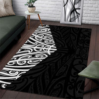 Black New Zealand Puhoro Maori Tattoo Area Rug LT14 Black - Polynesian Pride