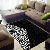 Black New Zealand Puhoro Maori Tattoo Area Rug LT14 - Polynesian Pride