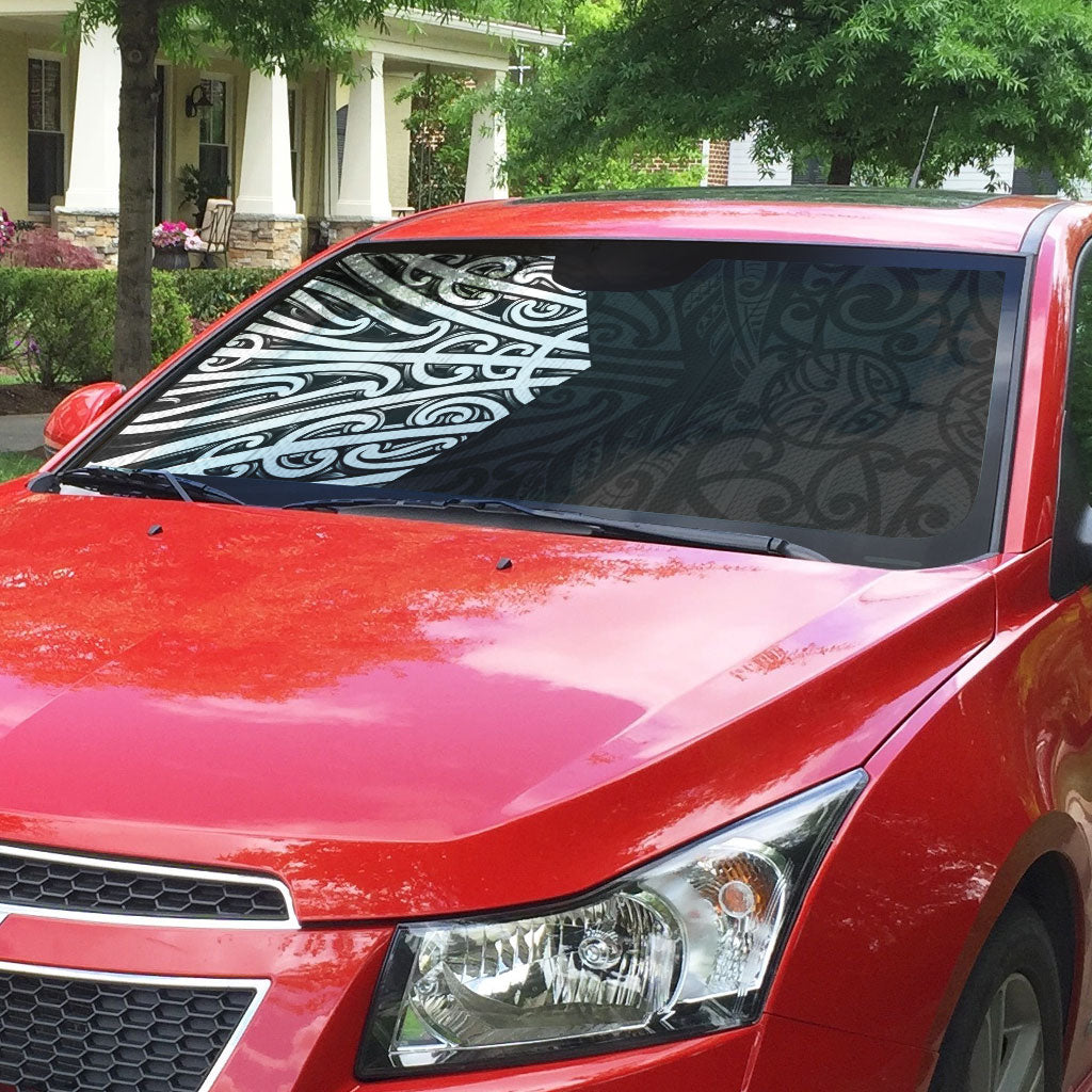 Black New Zealand Puhoro Maori Tattoo Auto Sun Shade LT14 - Polynesian Pride