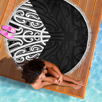 Black New Zealand Puhoro Maori Tattoo Beach Blanket LT14 - Polynesian Pride